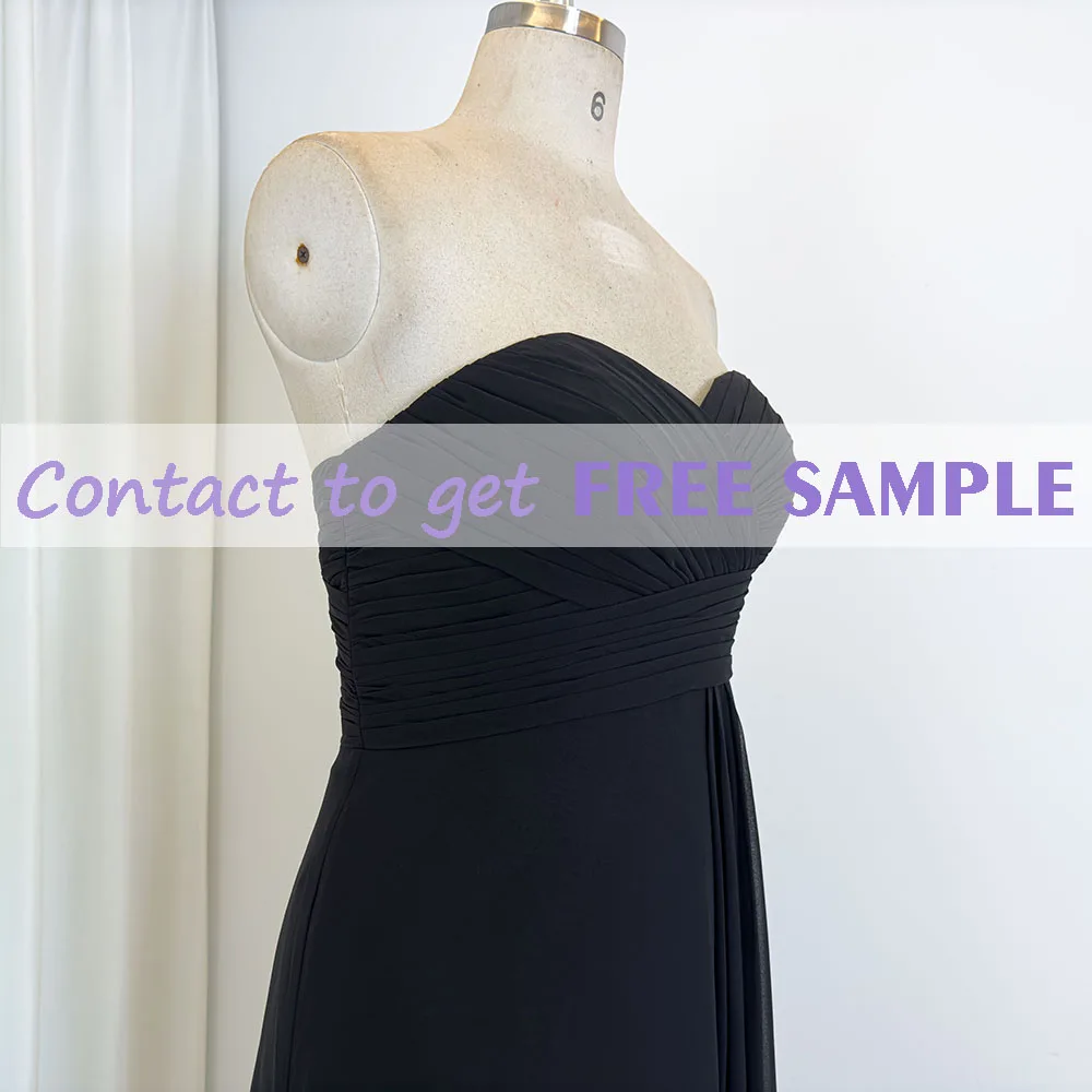 TEENYEE New Fashion detachable strap Black Formal Evening Bridesmaid Dresses Women Lady Elegant Ball Gown For Party