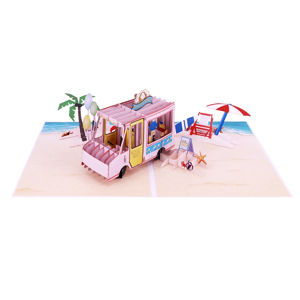 Custom 3d holiday style card beautiful birthday pop up greeting card  3d birthday card
