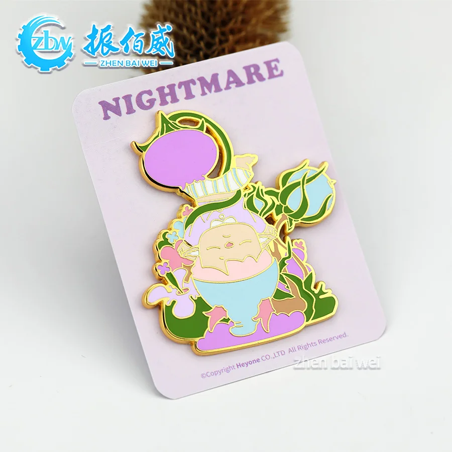 All the way flower lotus leaf lotus Han plant flower metal soft enamel enamel pin custom for coat and hat decoration