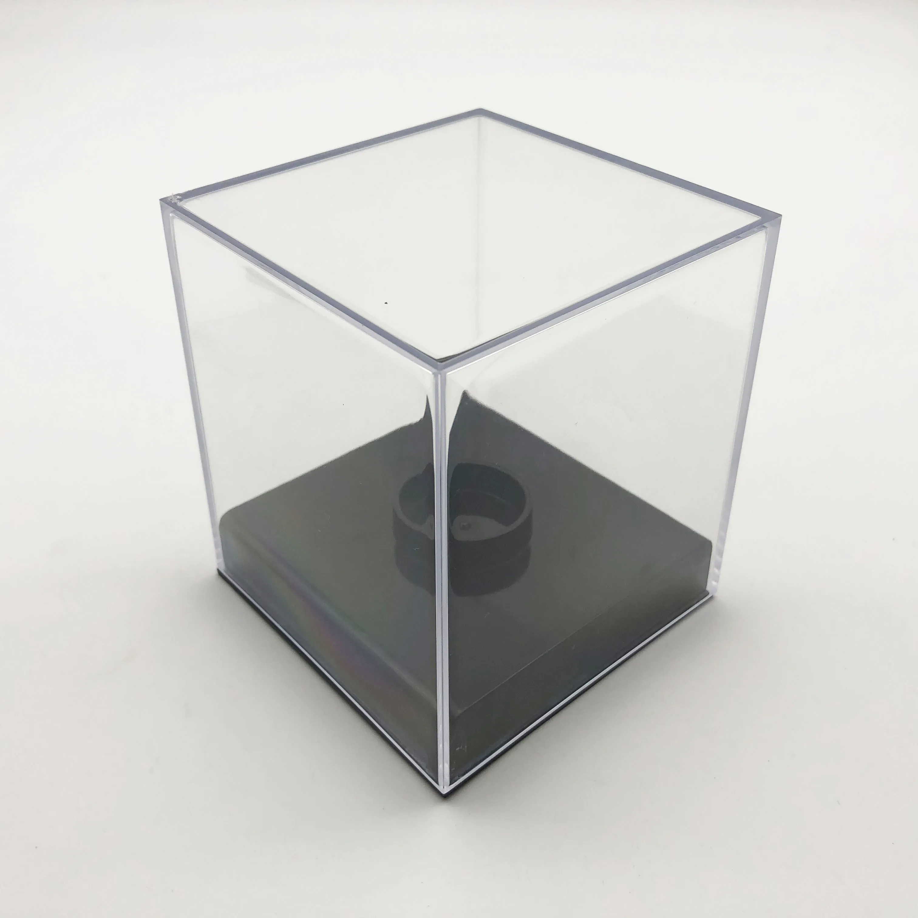 wholesale Acrylic clear Counter top Baseball Cube Display box Case baseball holder