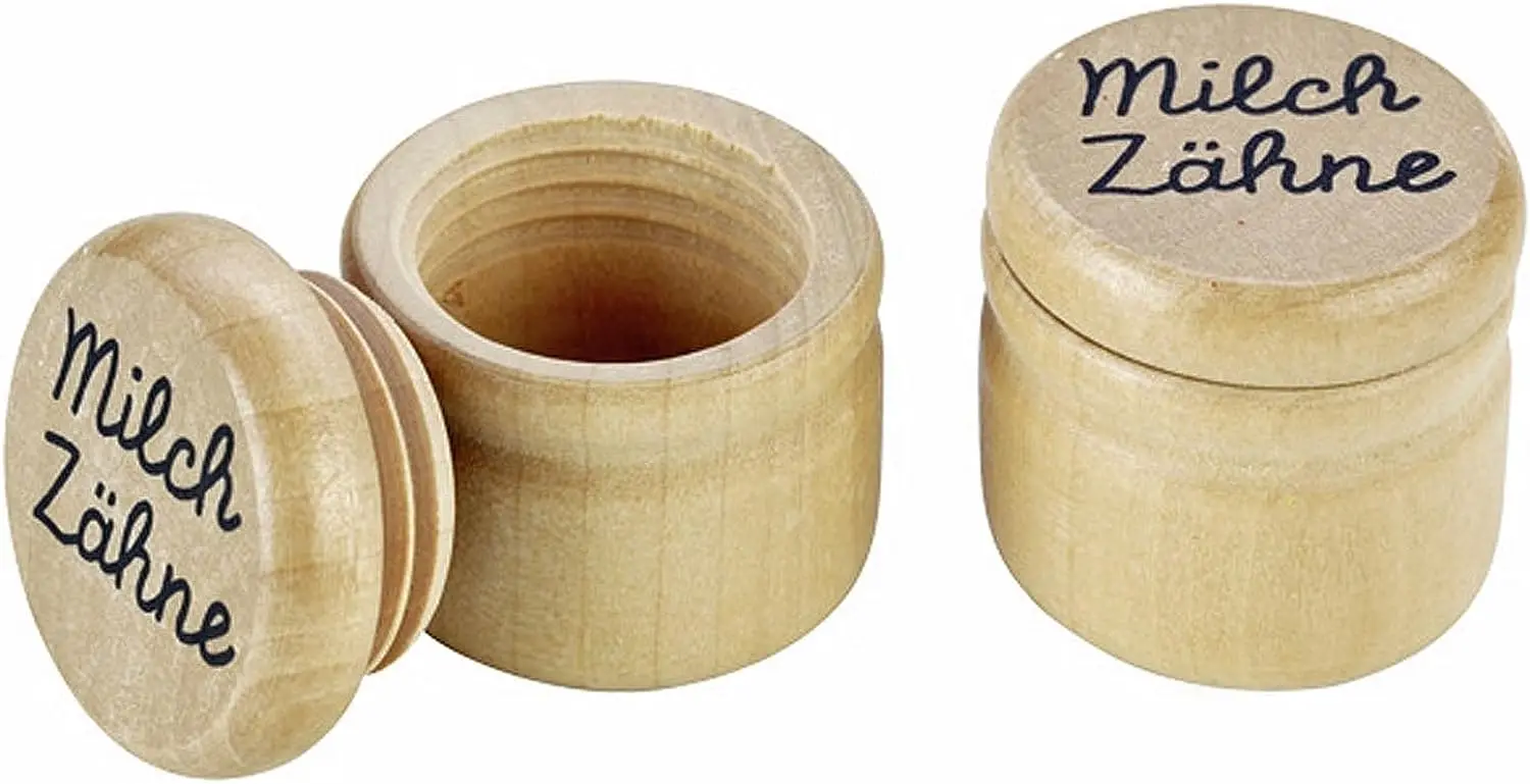 High Amazon milk tooth tweezers and tooth fairy letter Cute wooden tooth box with screw lids for storing the milk teeth box