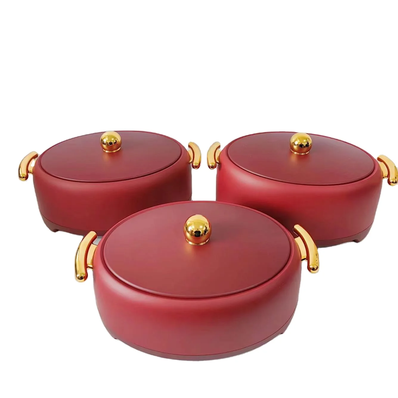 3Pcs Set Kitchen Jars Storage Set For Wedding,Camping 1.5L+2L+2.5L Thermal Hot Pot Food Warmer Set