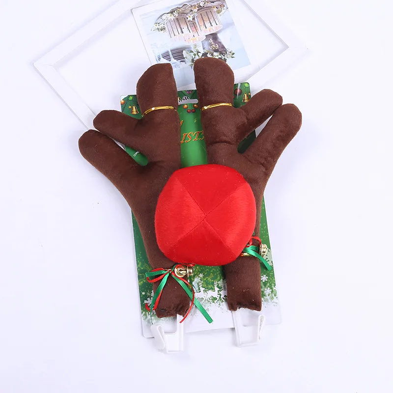 Wholesale Popular Antlers with Bells Reindeer nose Car door Decoration set
