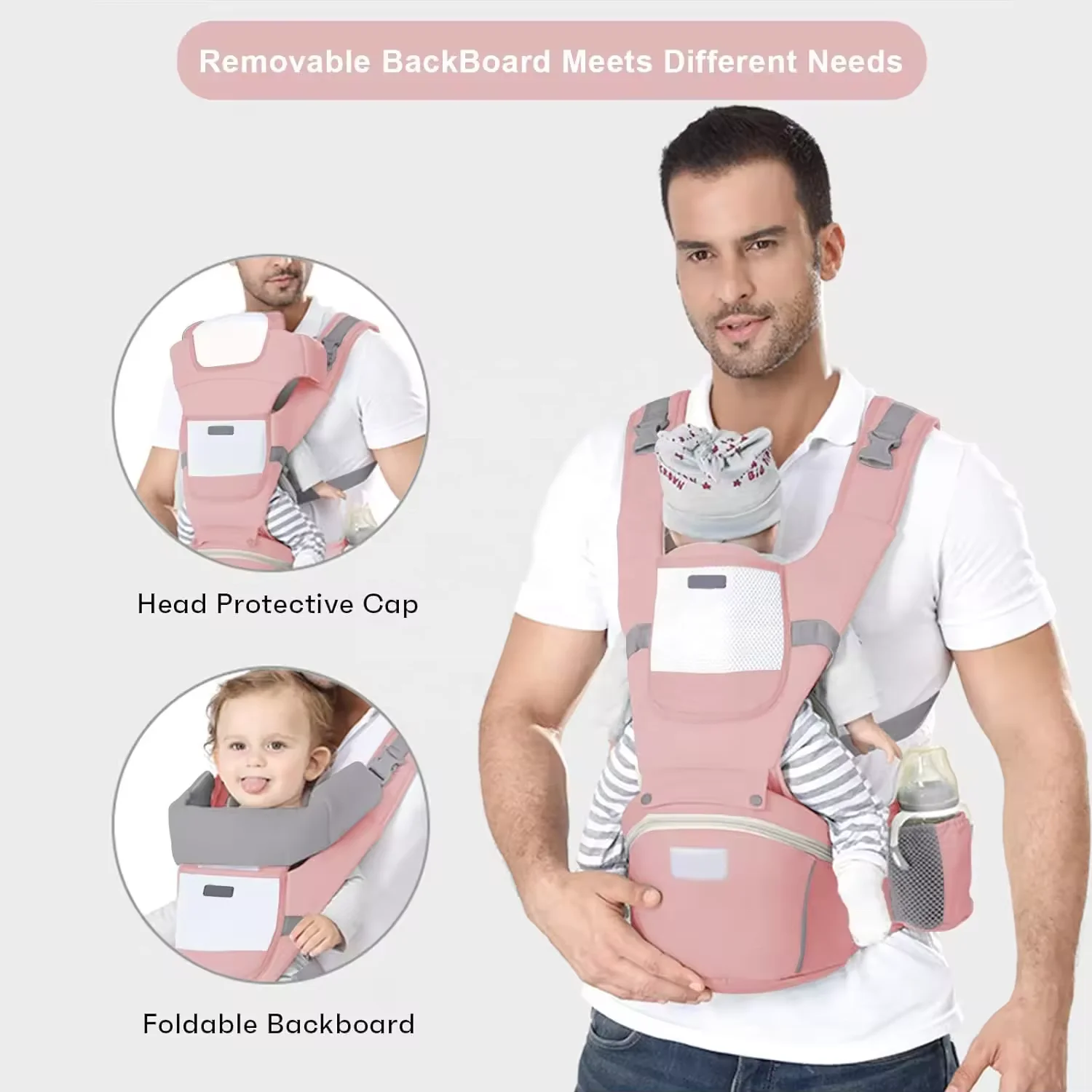 6 in 1 New Organic Cotton Shoulder Newborn Baby Kangaroo Sling hip seat Carrier Bag Hiking 360 Ergonomic Baby Carrier