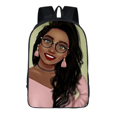 ODE Logo Kids Backpack Black Art African Girl Printing School Backpack Children Book Bags Student Bag