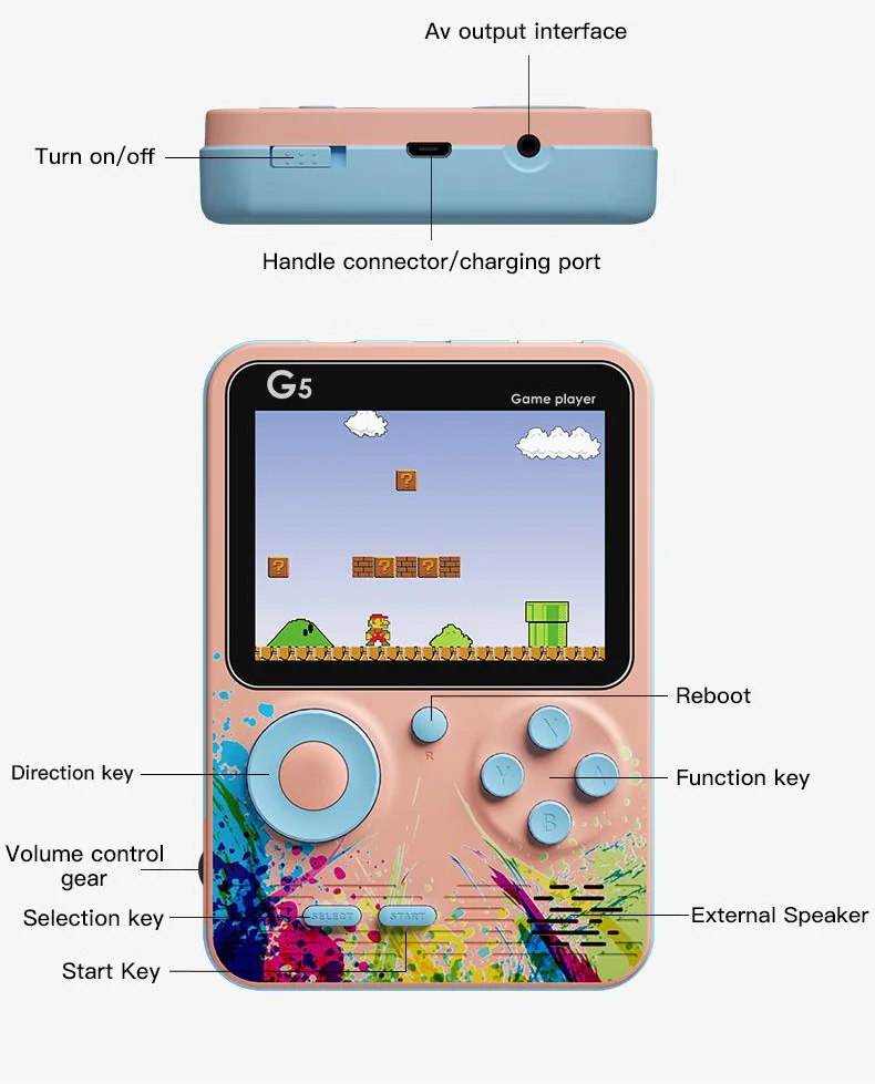 
Wholesale Kids Toys Retro Classic Handheld Game Player 500 in 1 Portable Video Game Consoles 