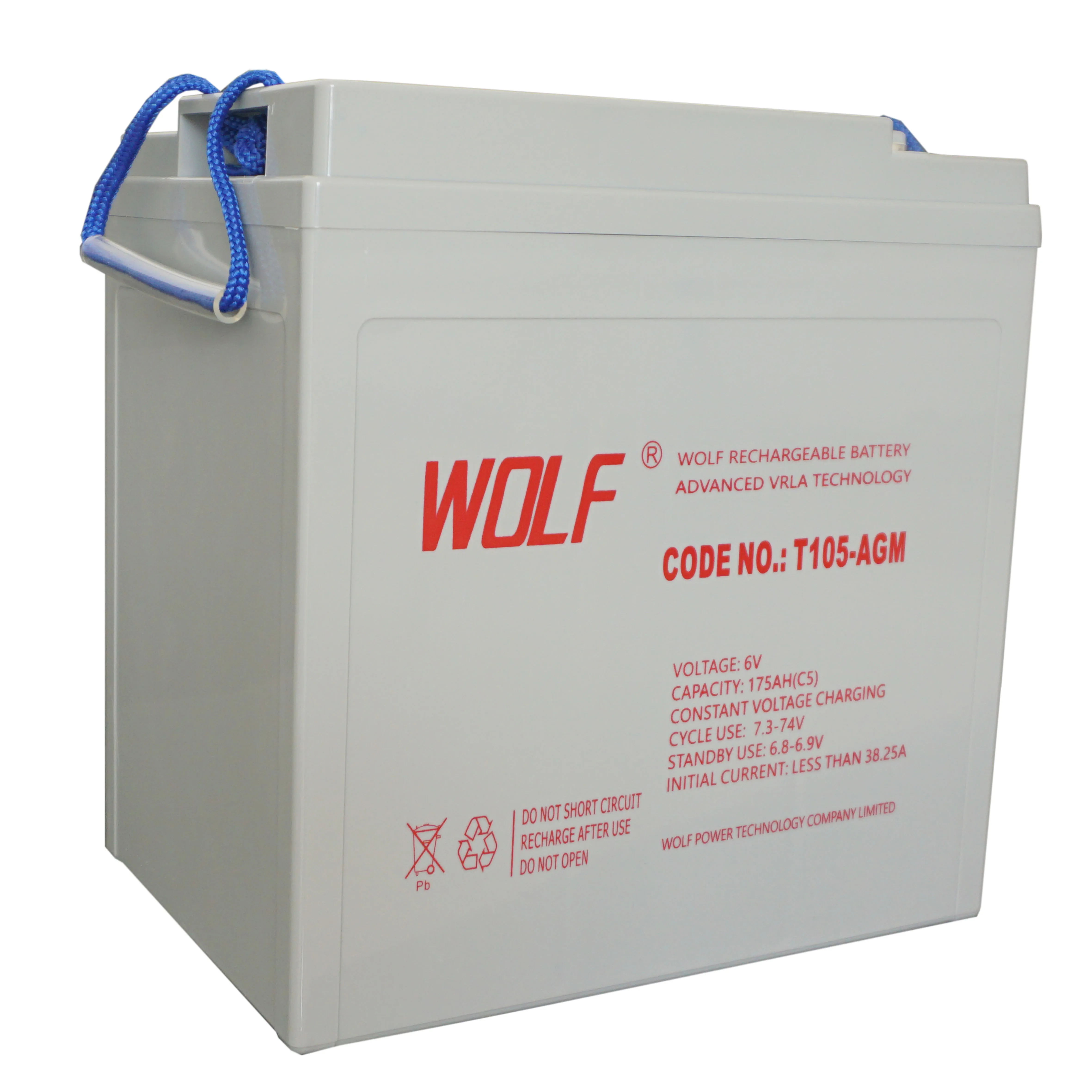 6V 225ah 12V T105  Deep Cycle Lead Acid Motive Battery Floor Cleaning Machines Golf Carts Similar Trojan Gel Battery