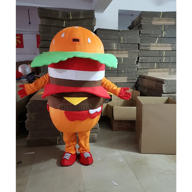 Hengyuan Christmas Halloween Party Anime Cosplay Pizza Adult Walking Suit Cartoon Burger Costumes Mascot Party Supplies
