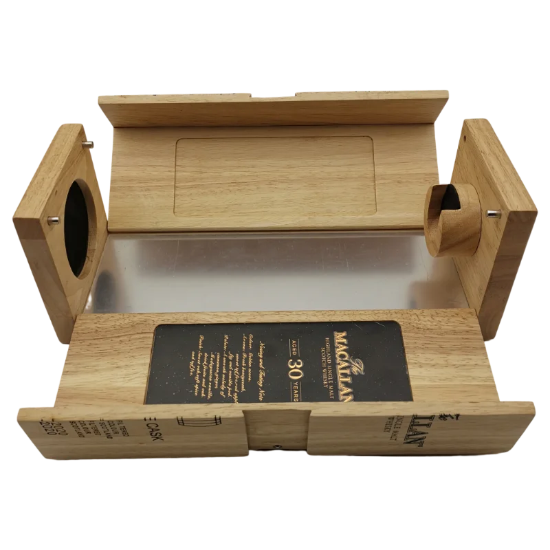 Customized Double Door Wooden Wine Boxes Luxury Whiskey Boxes For Whiskey Bottle Display