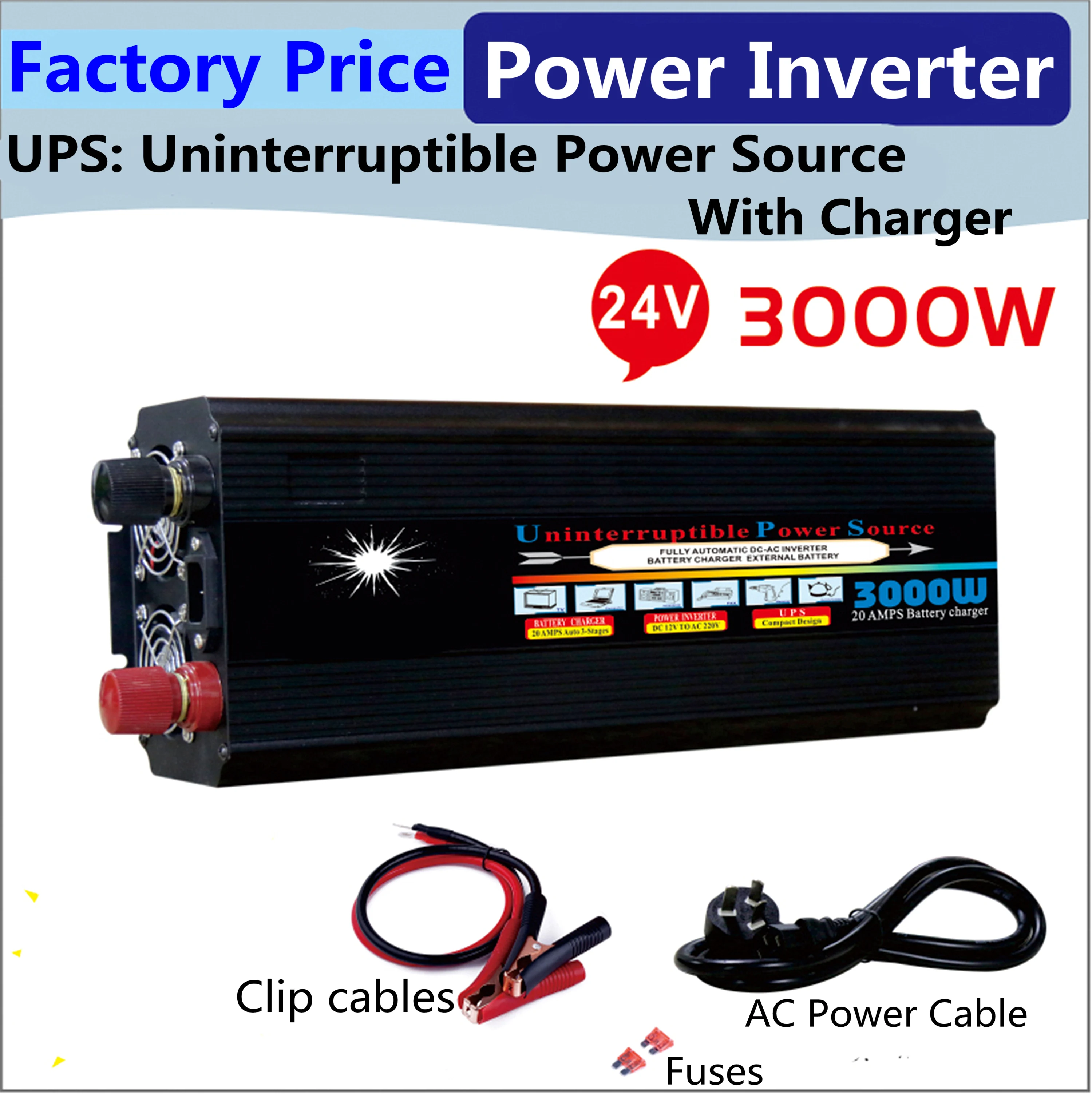 3000W 12V/24V/48V Modified Sine Wave Solar Inverter With UPS Function And Battery Charger
