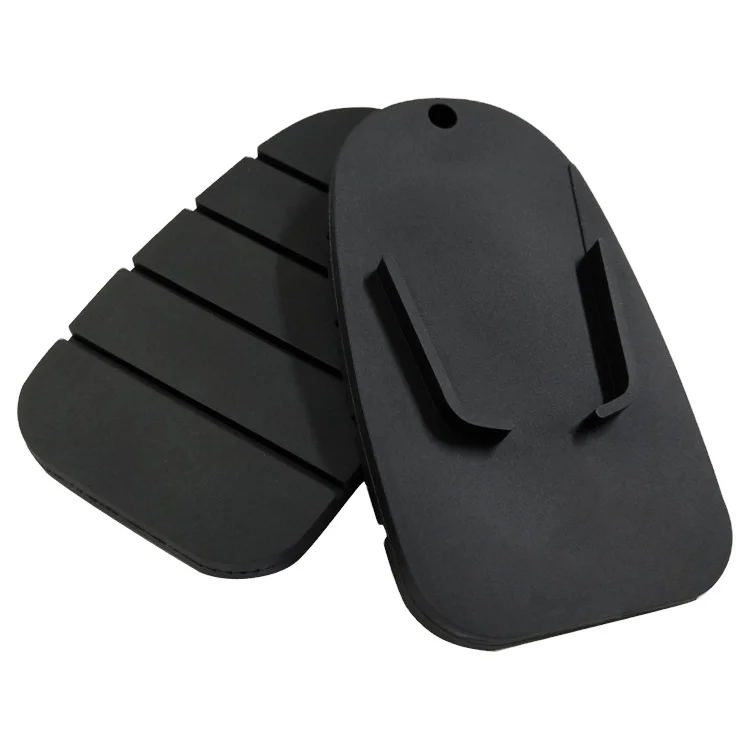 Motorcycle Black Plastic Non-slip Kickstand Side Stand Plate Pad For Outdoor Parking