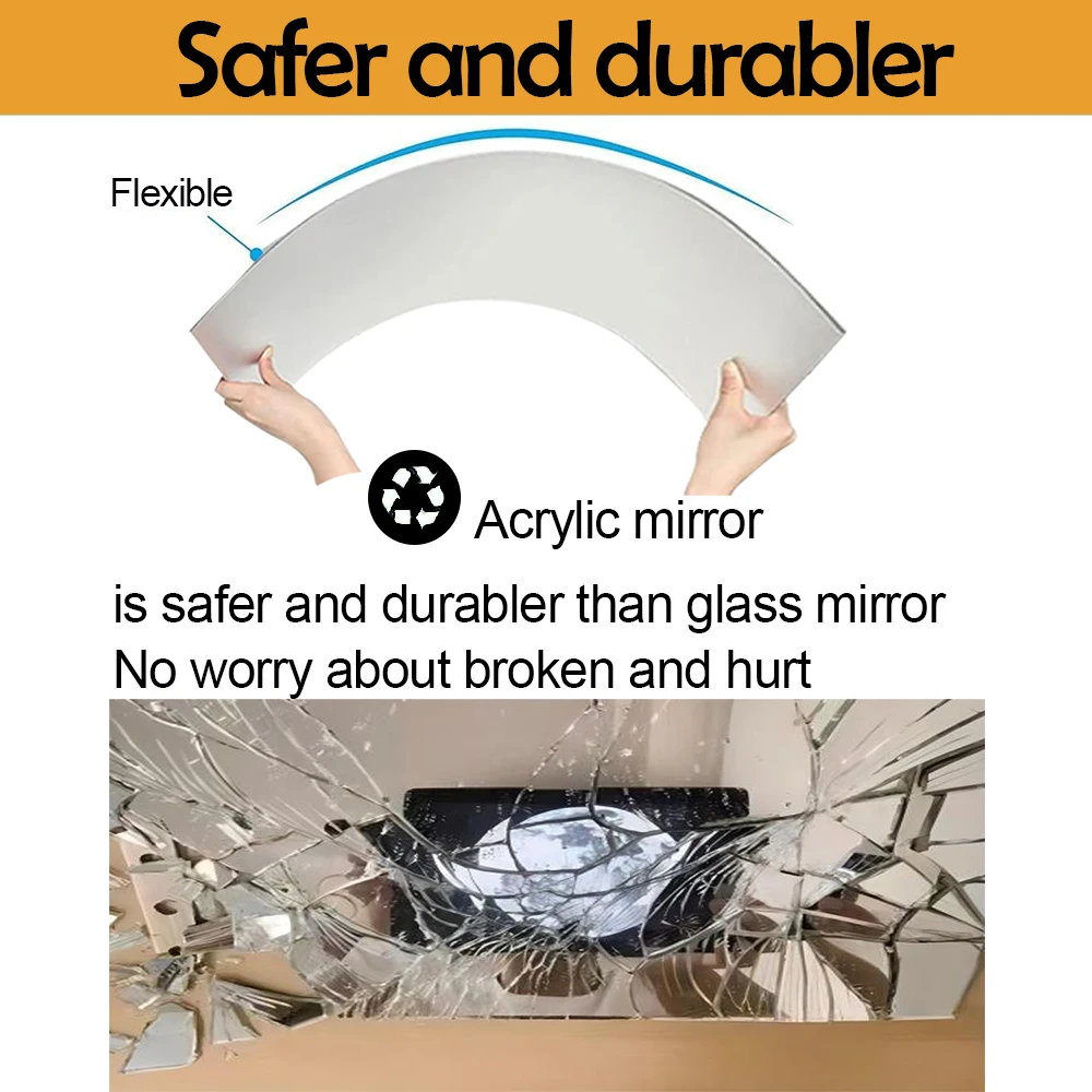 Big Wall Self Adhesive Arched Silver Sheet Round Two Way Acrylic Mirror Manufacturer Decorations For Home