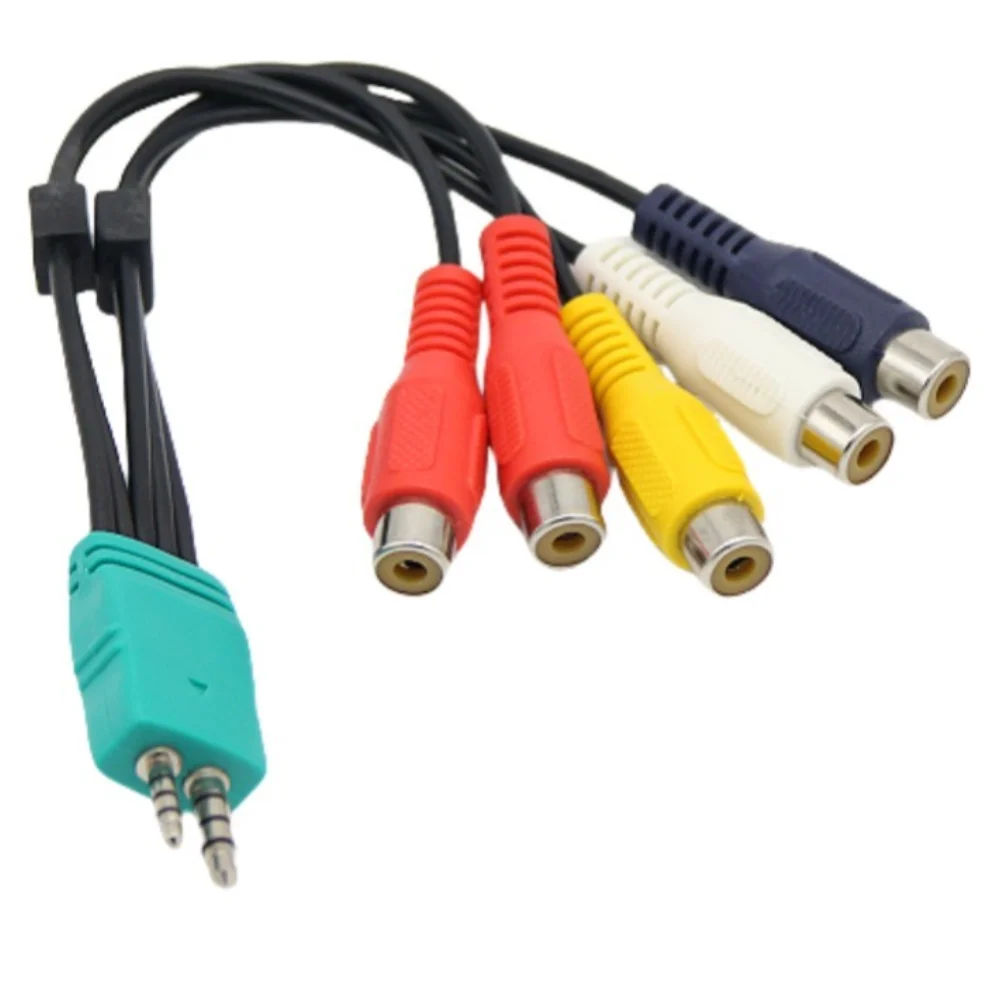 For LED LCD TV 3.5mm + 2.5mm to 5RCA Audio Video AV Component Adapter Cable