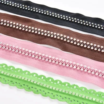 Hot sale decorative zipper open end diamond stone teeth zipper for luxury clothes and bag