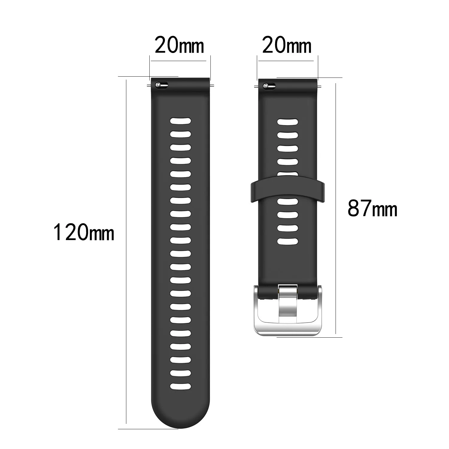 20mm Official Button Sports Strap for Garmin Forerunner 245 245M 645 Vivoactive 3 Smart Bracelet Silicone Watch Band