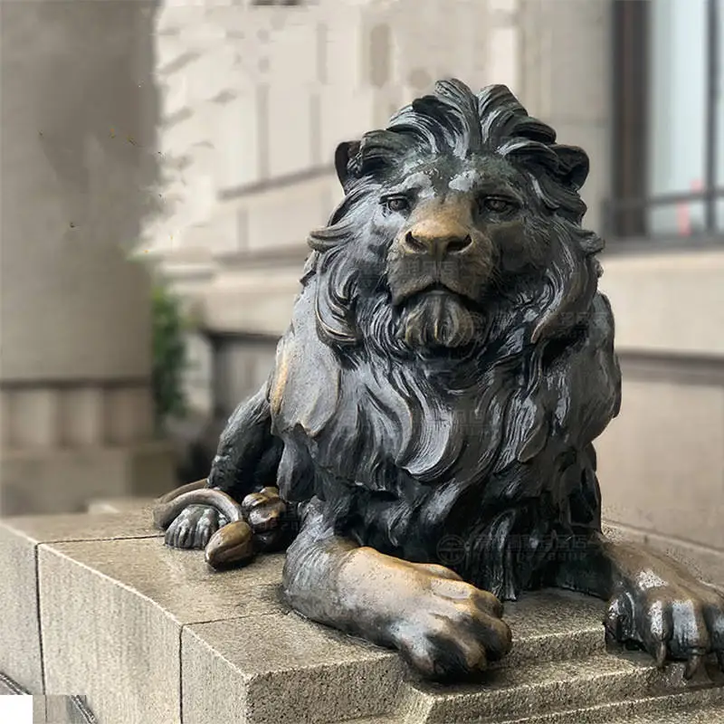 High Quality Life Size Antique Sitting Bronze Lion Statue Lion Sculpture For Outdoor Garden Decoration Animal sculpture