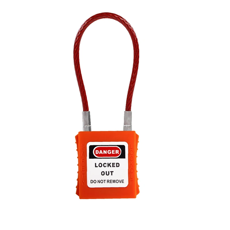 High Quality Anti Rust Plastic Coated 150MM Steel Cable Industrial Safety Pad Locks G47