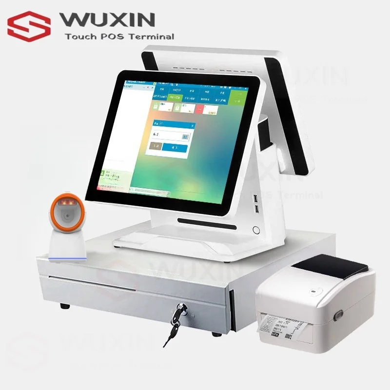 Двойной сенсорный экран автоматическая система windows pos I3/I5 Ресторан розничный POS терминал все в одном кассовый аппарат системы