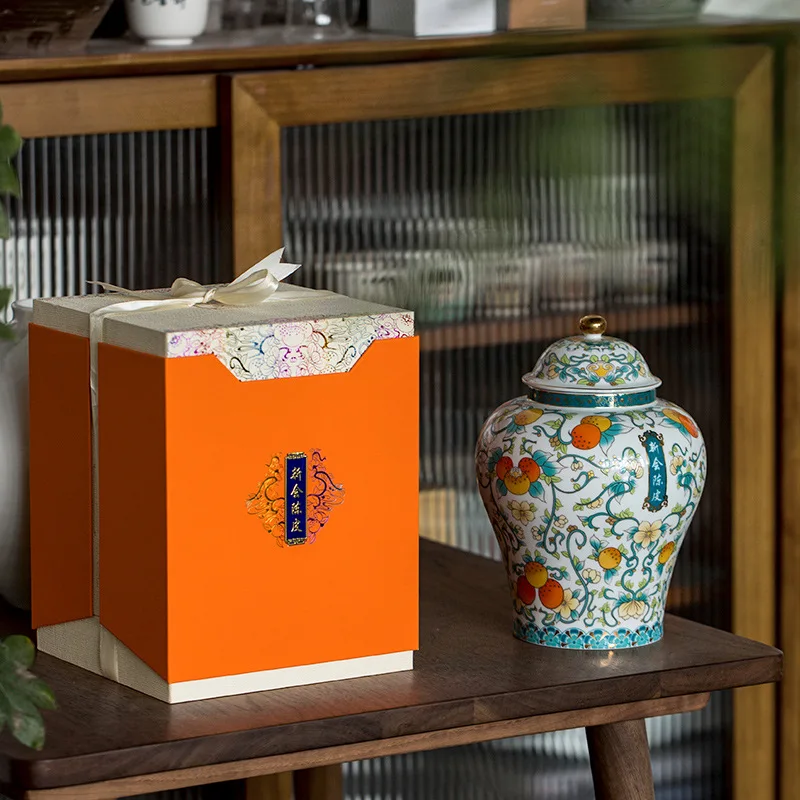 Large Capacity Modern Sealed Tea Tin Canister Porcelain Candy Food Jars Coffee Vaccum Container Ceramic Storage Jar Ginger Jar