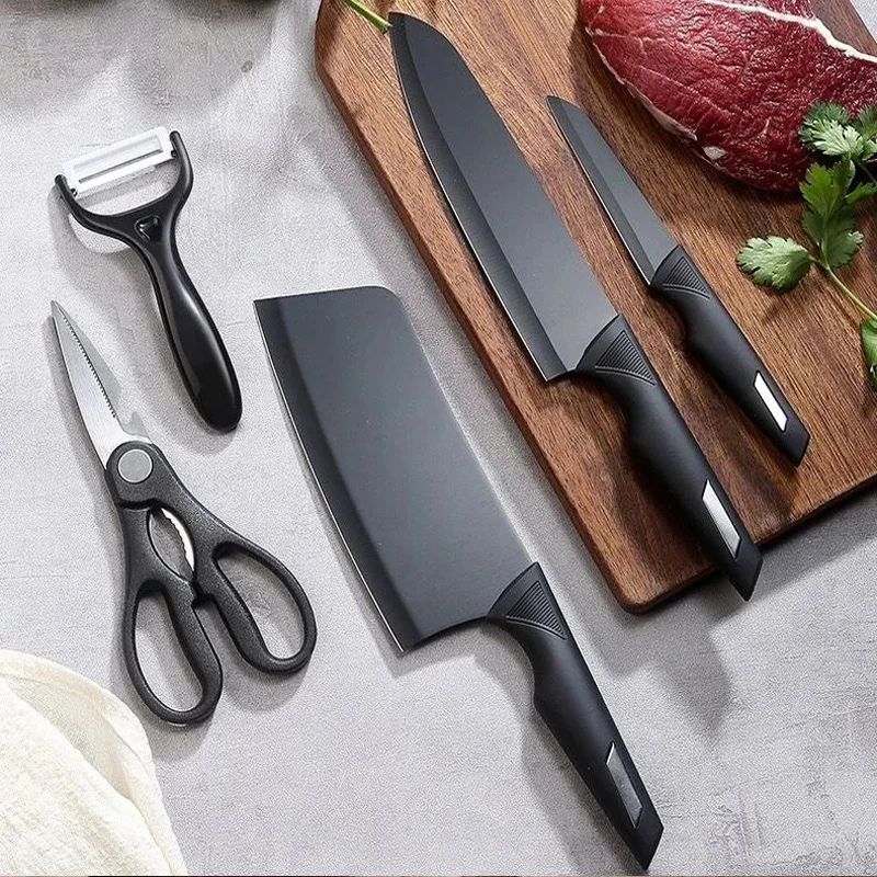 Amazon Top Seller 5 Pieces Cookware Sets Wholesale Utility Home Knives Stainless Steel Kitchen Knife Set