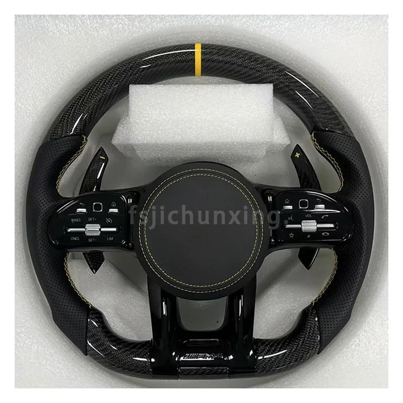 Auto Customized Steering Wheel Fit for Mercedes Benz C Class W204 W205 AMG W212 W213 W447 W463 GLC GLA Carbon Fiber Steering