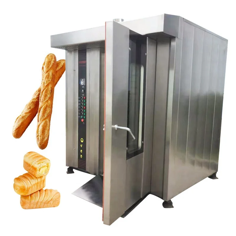 Industry Baguette Cookie Tandoor Ovener Biscuit Rotary Oven Chicken Rotator 32 Q Gas Bake Bread Machine