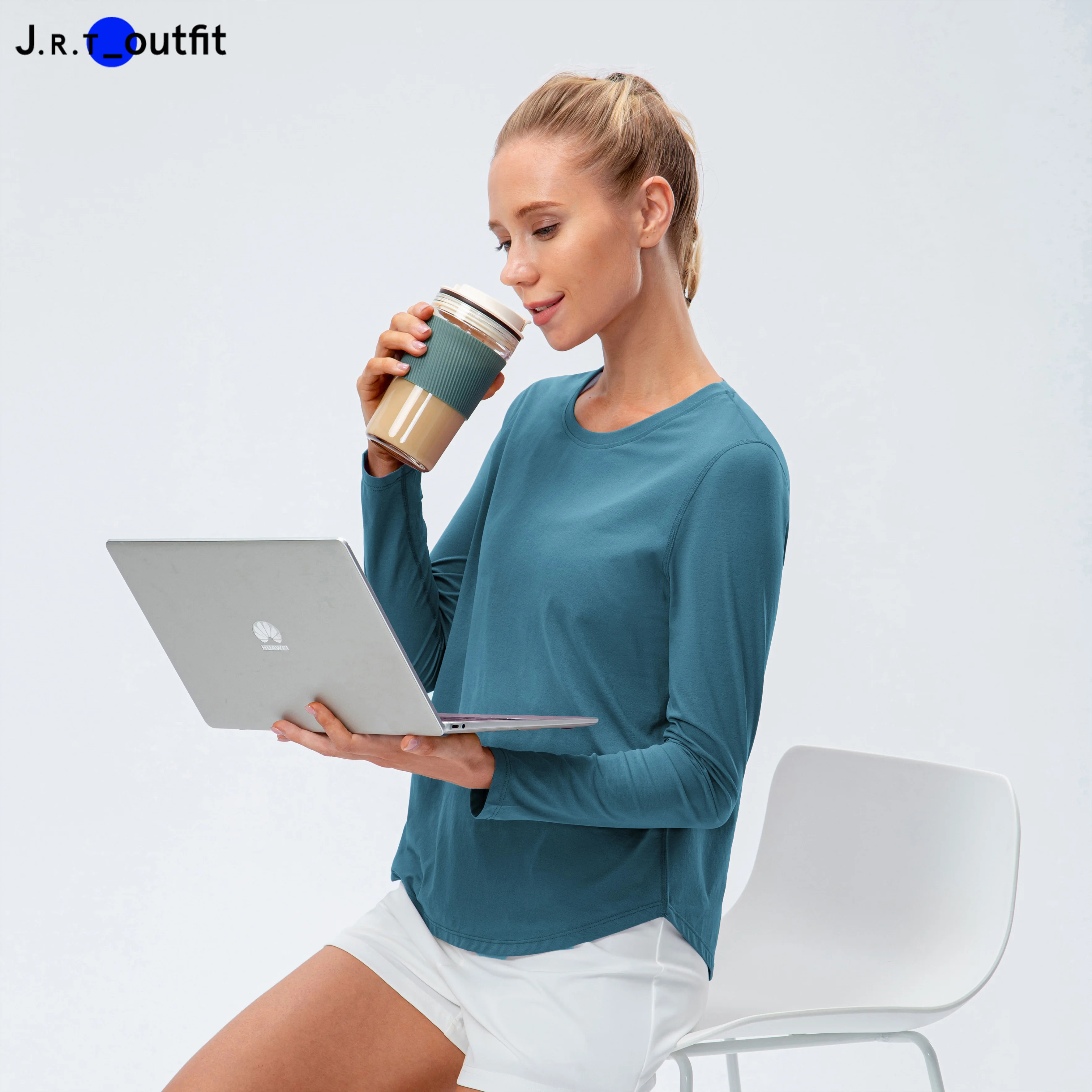 Factory Price 100% Polyester Recyclable Breathable Sweat-wicking Workout Long Sleeve Women Gym Apparel