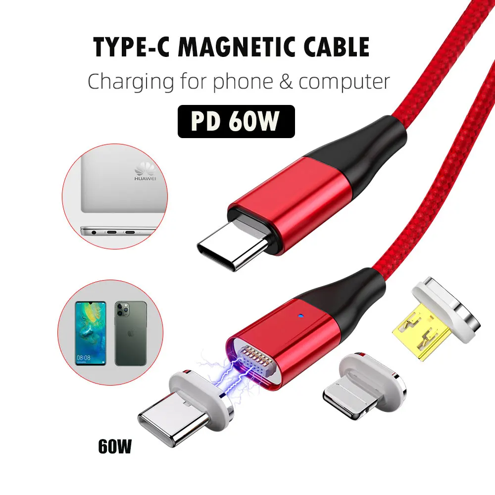 
IPSKY Newest Type-C toType-C PD 60W cable Type-C to lighting charging cable magnetic usb data cable 