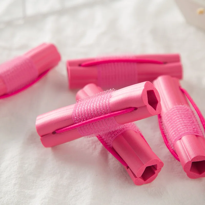 Hot Selling 6pcs Soft Sponge Hair Curler Styling Hair Curlers Sets Magic DIY Tool Pink Color Curling Tools Hair Roller