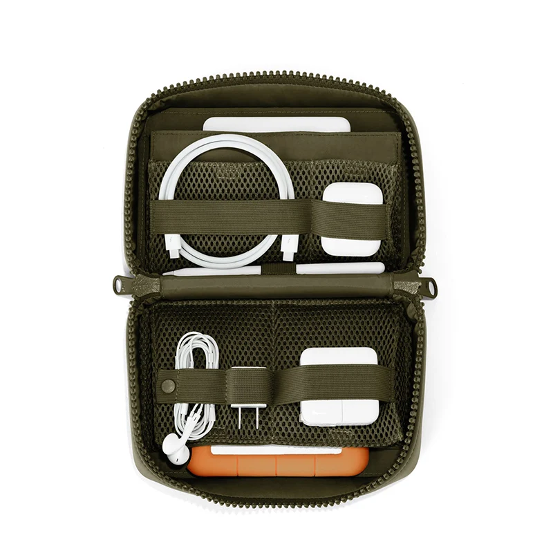 High-quality waterproof Neoprene bag earphone and USB cable small storage zipper Cable Organizer Bag