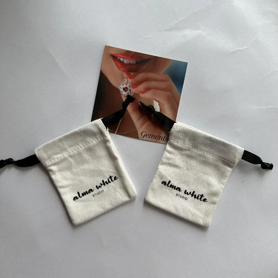 Небольшой хлопковый упаковочный мешочек с логотипом