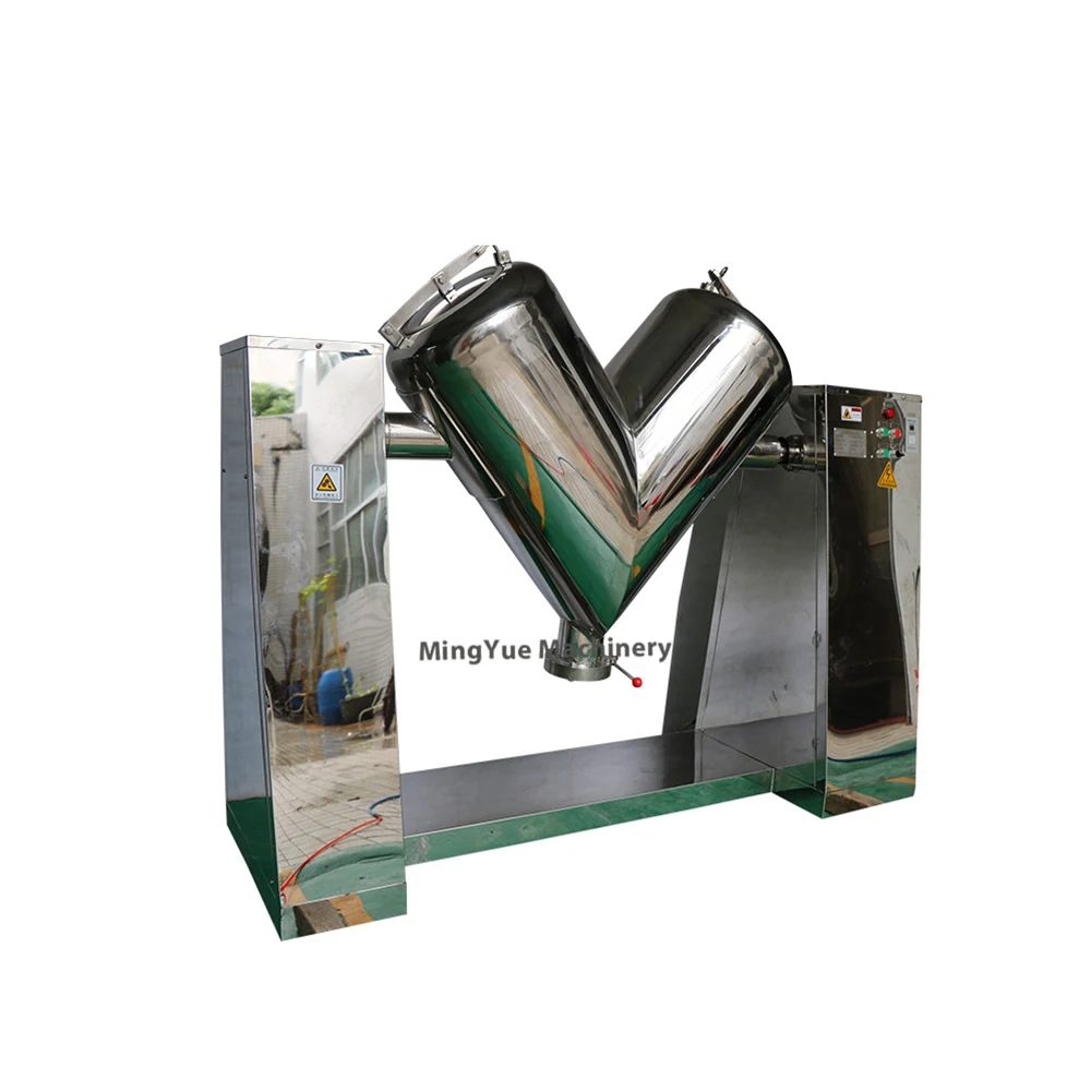 Easy To Operate Stainless Steel V Shape Lemon Grass Powder Mixer Machine