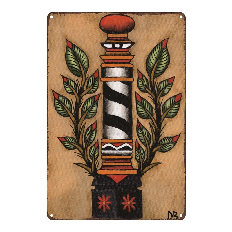 Wholesale vintage metal tin sign Salon Barber Shop hair cut decor