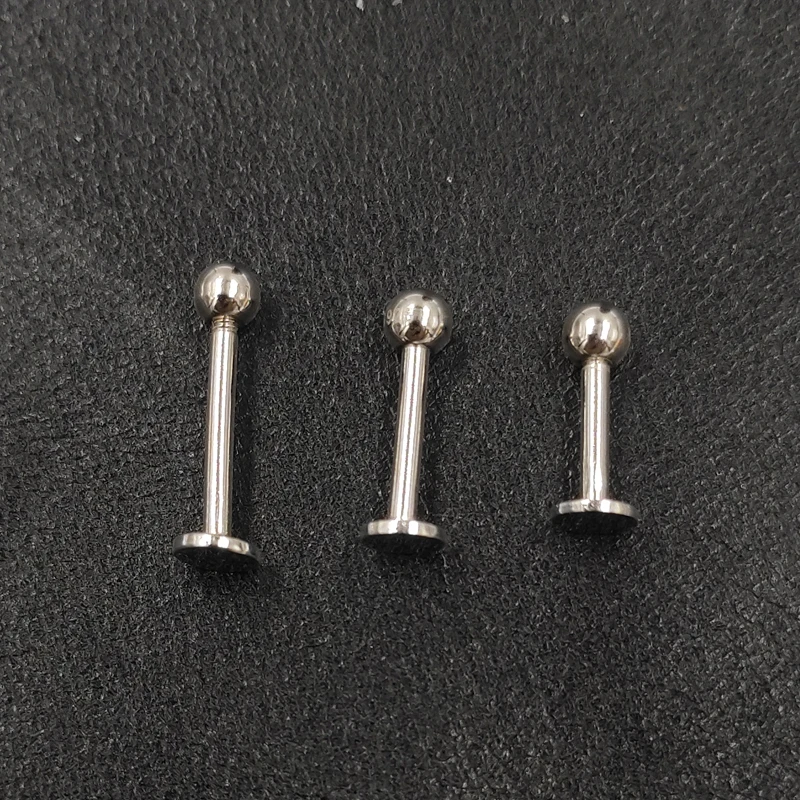 Internally Thread 16g 6/8mm 925 Sterling Silver Labret Lip Studs  Cartilage Tragus Helix Piercing jewelry