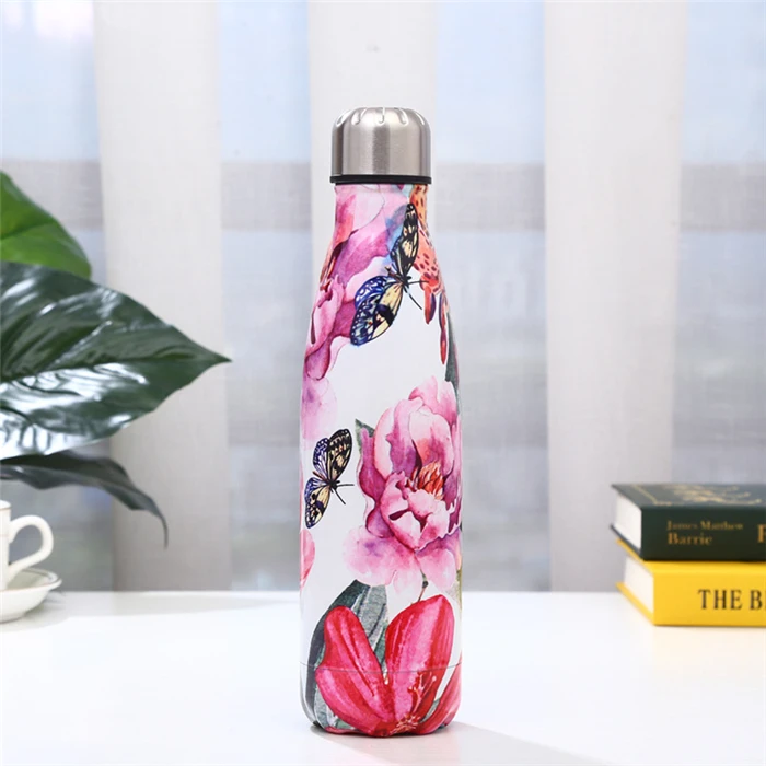 Double Wall 17oz 500ml Cola Shaped 304 Stainless Steel Insulated Vacuum Flask Sports Water Bottle