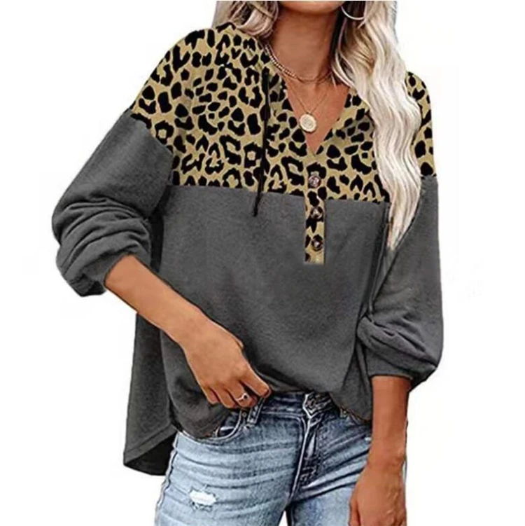 C251 New 2022 High Quality Plus Size Leopard Print Shirt Yarn Winter Sweaters