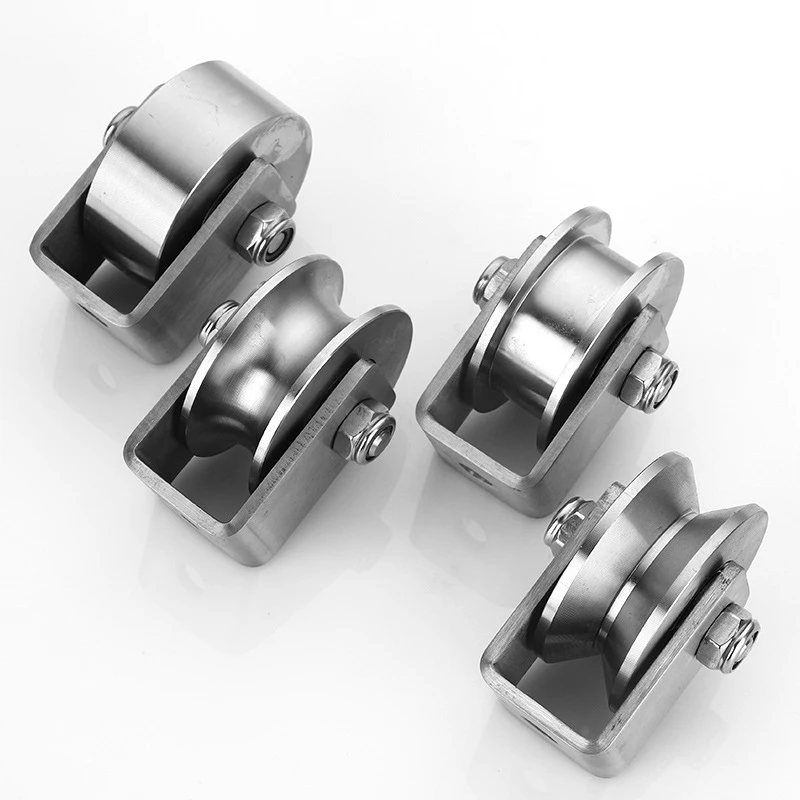 U-Groove Pulley Set 304 Stainless Steel Pulley Drum Duplex Bearing Single Pulley for Wire Rope Pulling Home Gym