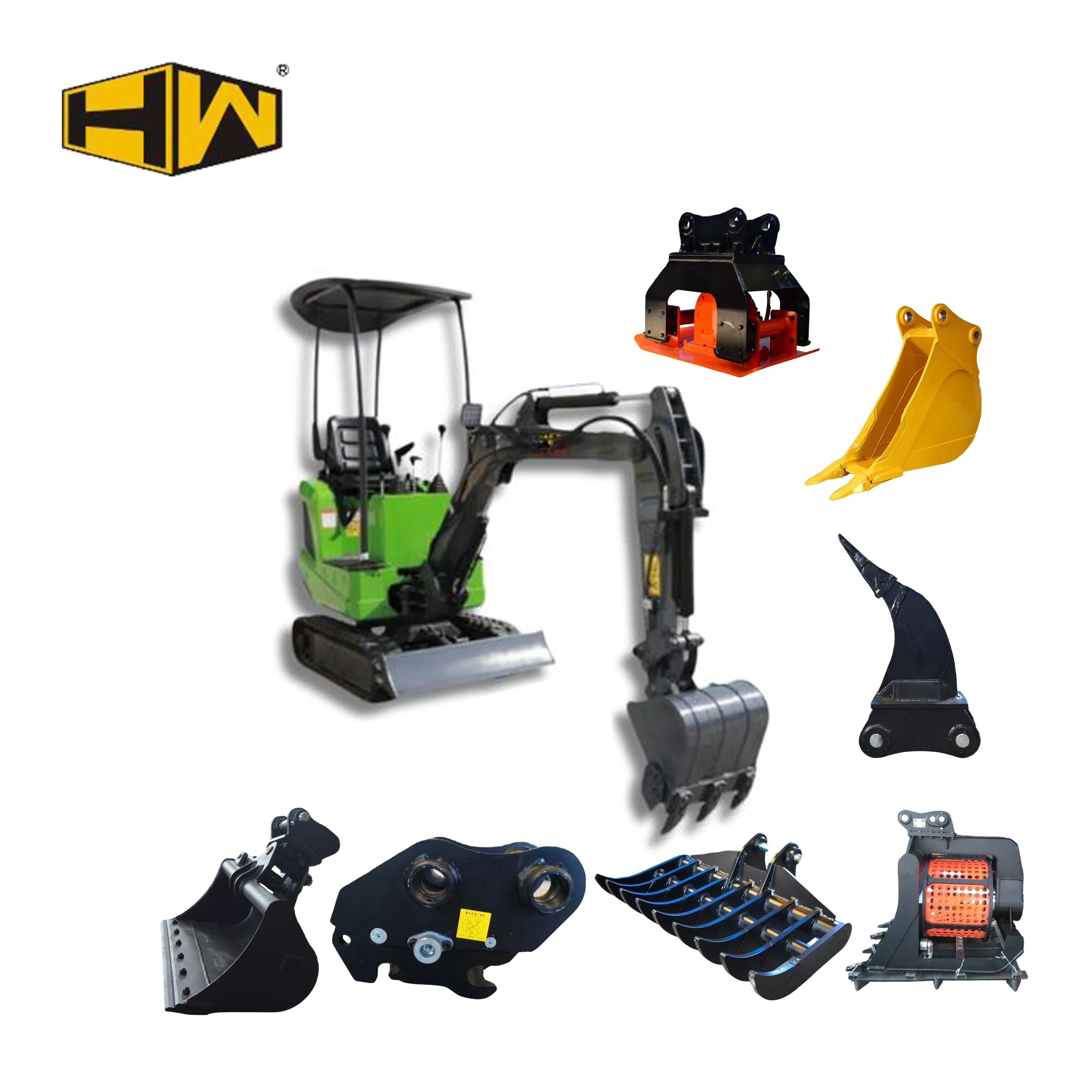 Hongwing  Manufacturer Earthmoving Machinery 200mm Mini Excavator Parts Mini Electric Excavator Attachment