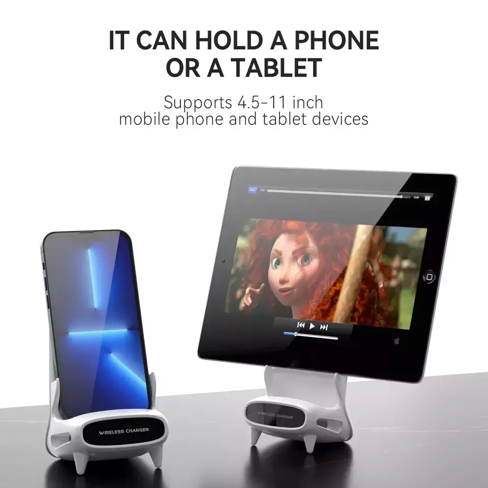 Desktop Vertical Fast Wireless Charger Qi Certified Wireless Charging Stand Compatible with iPhone 14/13/12 Samsung Galaxy