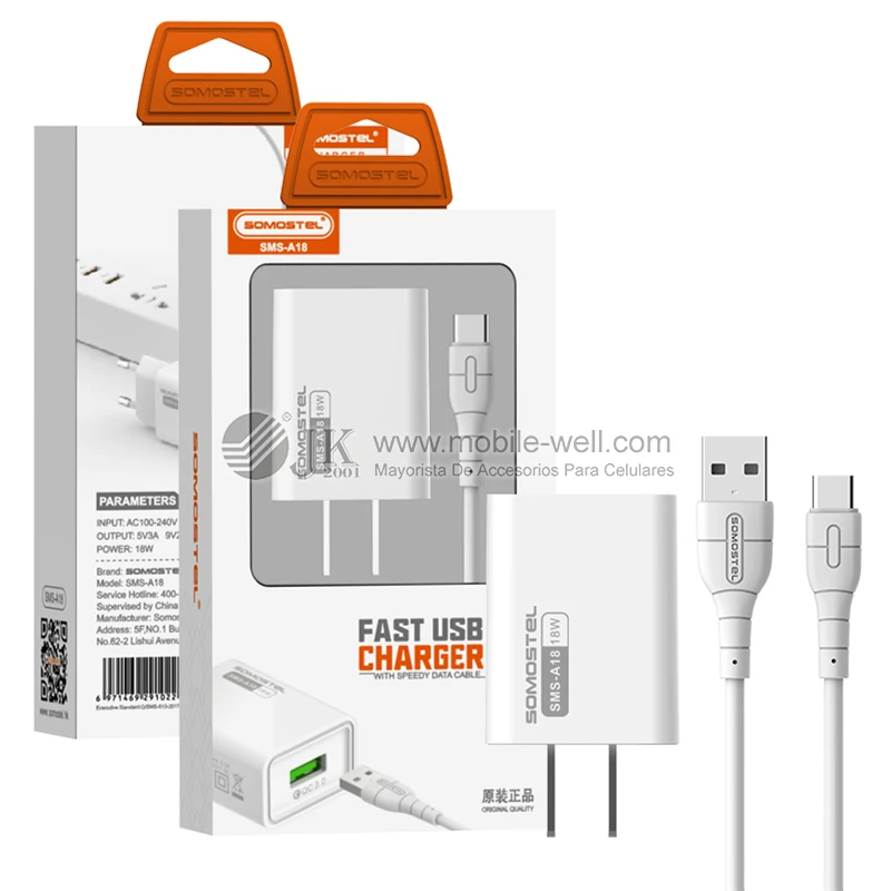 Universal 18w Power Adapter Brick QC3.0 Fast Charging Cube Block Usb Original Cell Phone Charger for i phone Charger