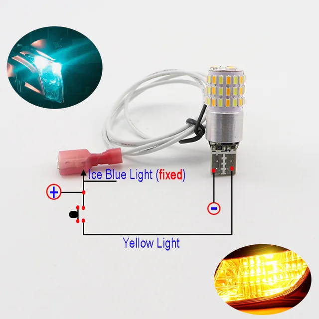 Новый мотоциклетный велосипед T10 3014 54 smd Led W5w двухцветный боковой свет Drl лампы сигнала поворота белый и желтый