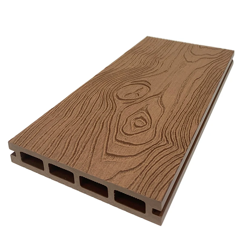Synthetic teak wood plastic composite decking board