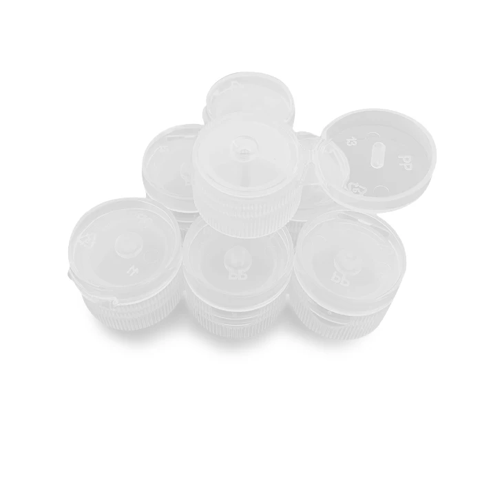 Standard 28/410 28mm White Plastic Flip Top Caps With Large Diameter
