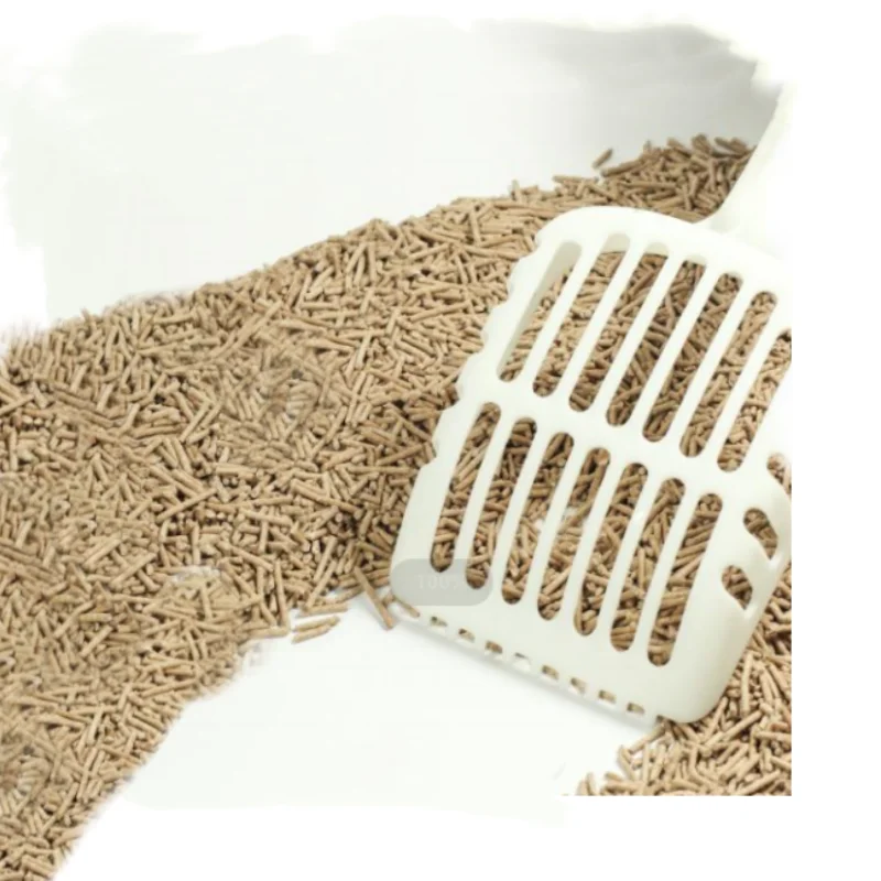 Manufacturer OEM macadamia shell tofu cat litter easy clean stripe shape strong clumping cat litter