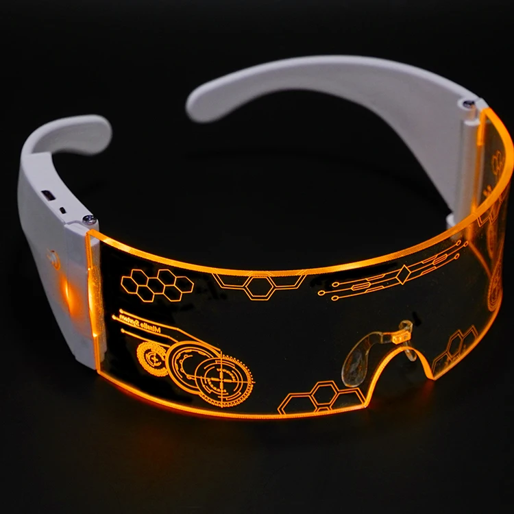 Новый дизайн индивидуальные светящиеся акриловые светодиодные очки для диджея вечеринки клуба