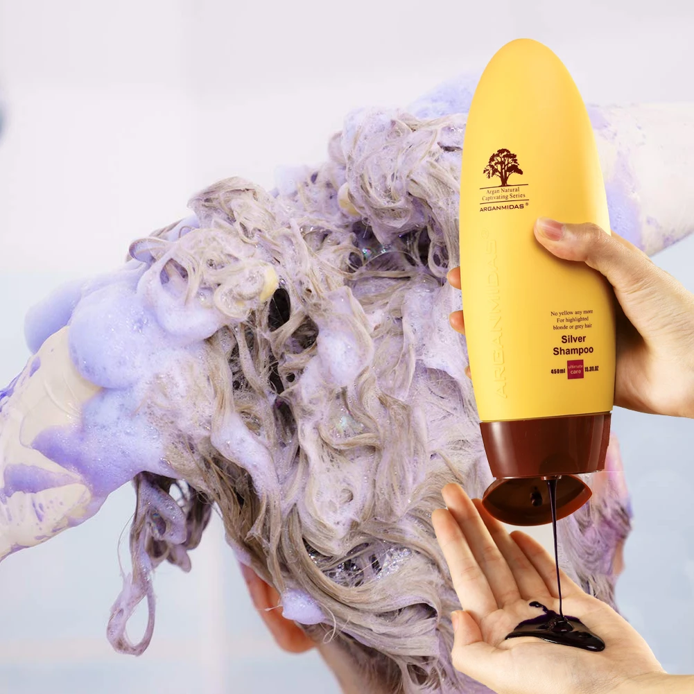 Sulphate Free Shimmer Light Violet Sliver Dyeing Toner Toning Private Label No Yellow Purple Shampoo For Blonde Hair