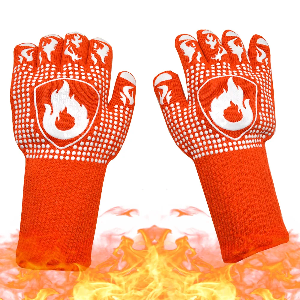 Custom logo heat resistant gloves barbecue silicone glovesheat resistant silicone cooking gloves