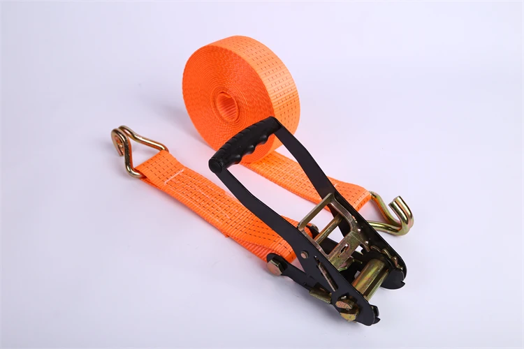 Factory Priced Custom Black Polyester Truck Ratchet Strap 10m J Hook Cargo Belt Tie down Strap for Trailer Lashing