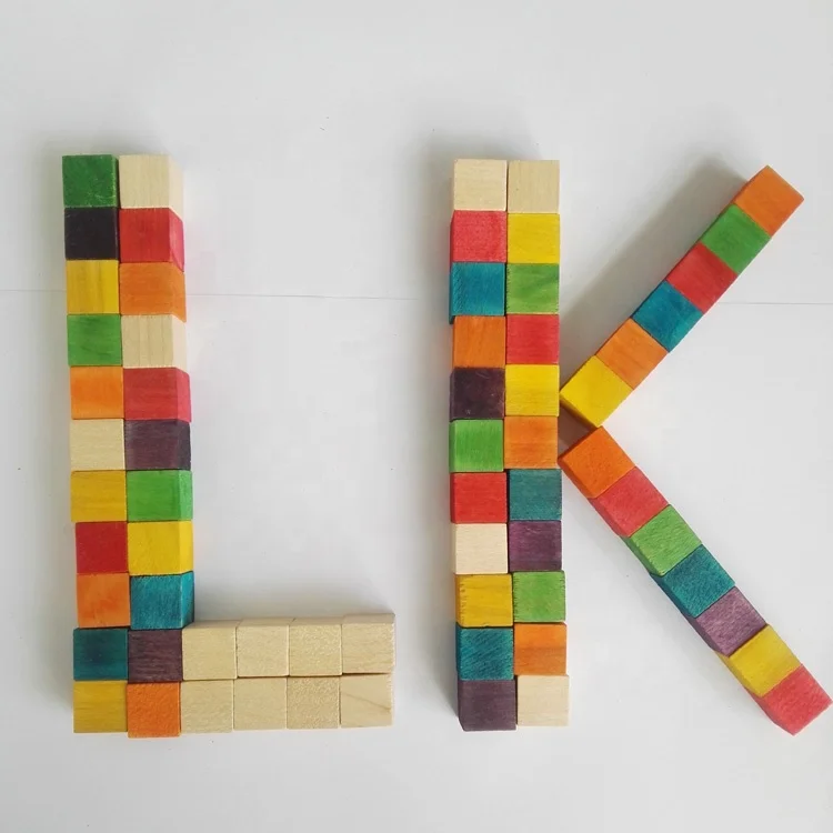 Factory directly sale wooden cubes toy learning 15*15*15 mm 20*20*20 mm 25*25*25 mm colors & natural
