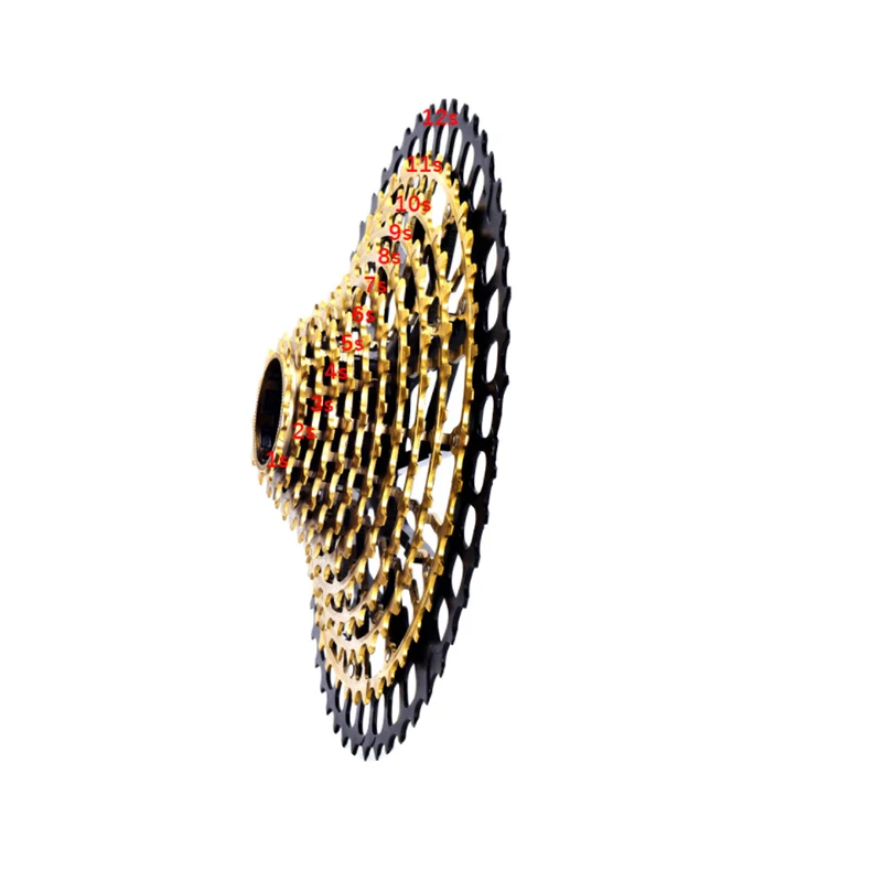 XTOS  Bicycle Cassette HG MTB 11-50T  Full steel 12Speed  gold Mountain Bike Freewheel